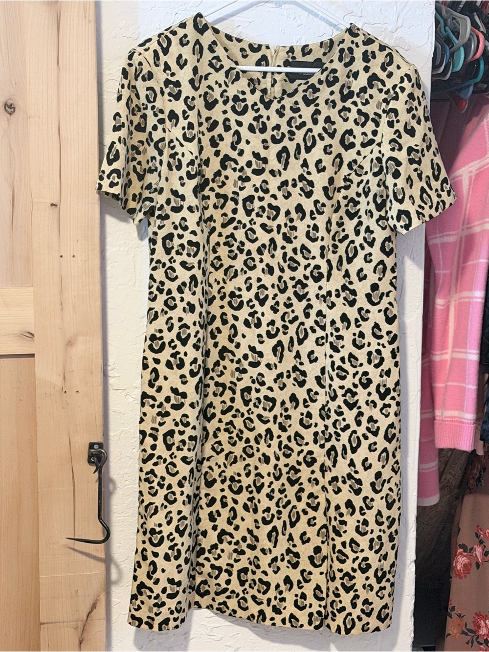 Sag Harbor Beige and Black Leopard Print Mini Dress